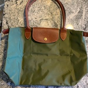 Longchamp Le Pliage Small Shoulder Tote Olive